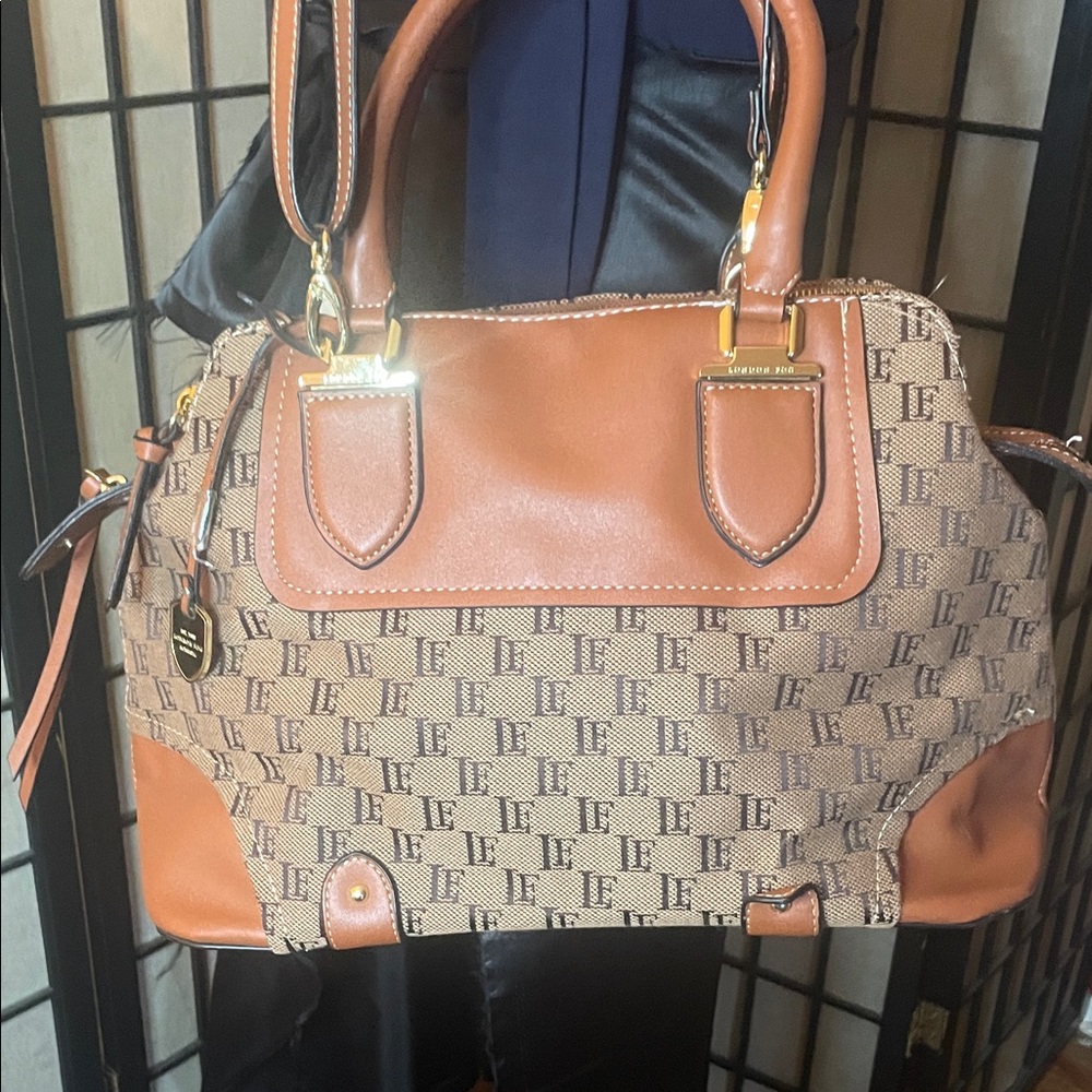 London Fog Tan and Brown Satchel